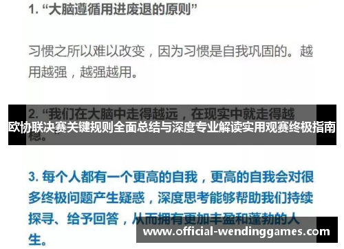 欧协联决赛关键规则全面总结与深度专业解读实用观赛终极指南